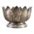 Vintage Silver Tone Metal Lotus Flower Bowl Pedestal Holder 5.5” Aged Patina For Sale