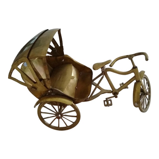 Vintage Brass Rickshaw Model For Sale