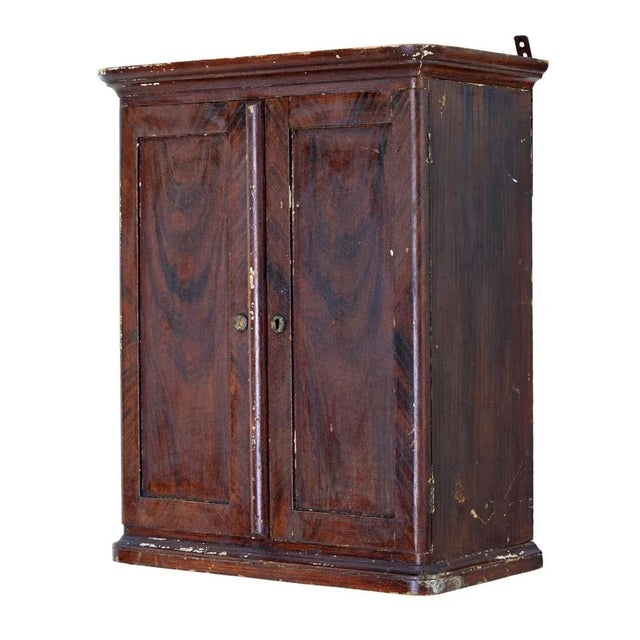 Purple 19th Century Scandinavian Painted Wall Cabinet For Sale - Image 8 of 8