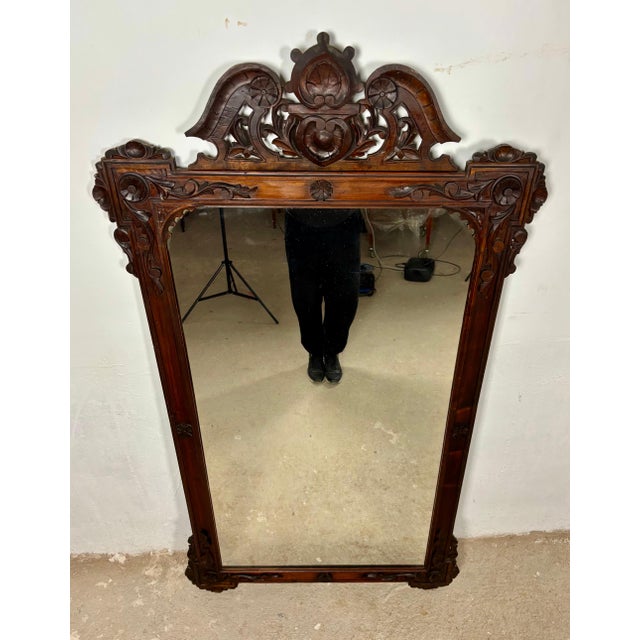 Large Renaissance Revival Hardwood Mirror, Early 20th-Century For Sale - Image 6 of 16