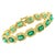 18 Carat Emerald Cut Emerald and Diamond Tennis Bracelet 14 Karat Yellow Gold For Sale - Image 15 of 18