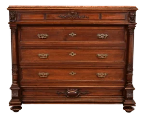R. J. Horner Style Antique Victorian Carved Walnut Marble Top Buffet Server or Dresser, Circa 1880s