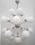 Italian sputnik chandelier with 21 glossy white Murano glass globes mounted on polished nickel finish frame / Made in...