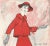 RARE BEAUTY! This is a Mid-Century French fashion print that dates to 1958. It showcases "Le rouge DIOR" and definitely...