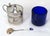 Antique Edwardian Sterling Silver & Cobalt Blue Glass Mustard Pot For Sale - Image 9 of 13