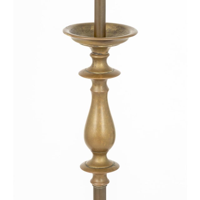 Modern Brass Tripod Floor Lamps, Pair For Sale In New York - Image 6 of 6