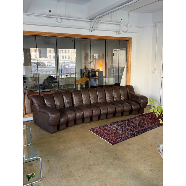 1970s Attributed De Sede Ds600 Brown Leather Non-Stop Snake Sofa, 1970s For Sale - Image 5 of 6