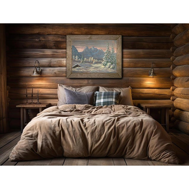 1920s Alfred Kusche, Snowy Landscape, 1920s, Oil on Board For Sale - Image 5 of 16