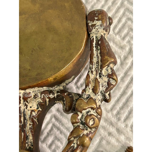 Brass Antique French Rococo Revival Cast Brass Door Knocker With Original Painted Patina c.1900 For Sale - Image 8 of 11