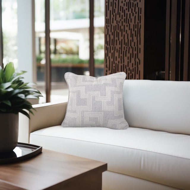 Indoor/Outdoor Pillow 24 x 24 Syros Fog For Sale - Image 11 of 11