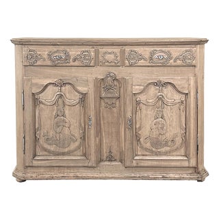 Early 18th Century Belgian Liègeois Régence Period Hand-Carved Stripped Oak Mermaid Buffet For Sale