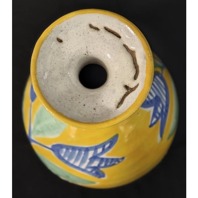 Yellow Solimene Majolica Ceramic Vase from CAS Vietri, 1970s, 1960s For Sale - Image 8 of 10