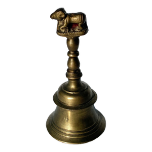 19th Century Antique Brass Nandi the Bull Puja Bell
