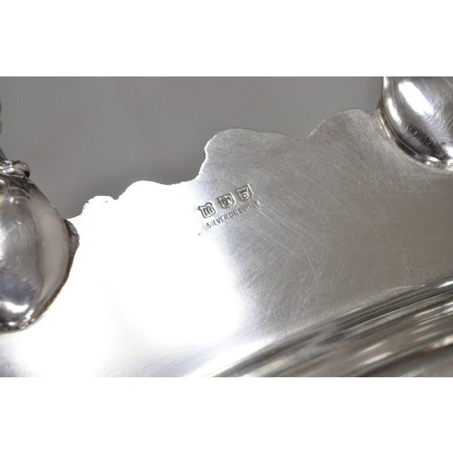 Vintage Victorian Silver Plated Twin Handle Meat Cutlery Serving Platter Tray For Sale - Image 9 of 12