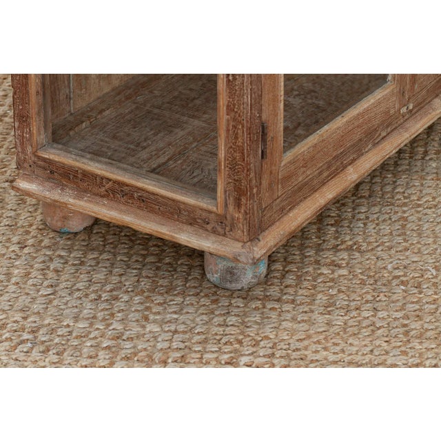 Antique Whitewash Teak Apothecary Glass Cabinet For Sale In Los Angeles - Image 6 of 9