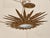 Mid 20th Century Mid 20th Century Spanish Gilt Metal Sunburst Chandelier with Frosted Glass For Sale - Image 5 of 11