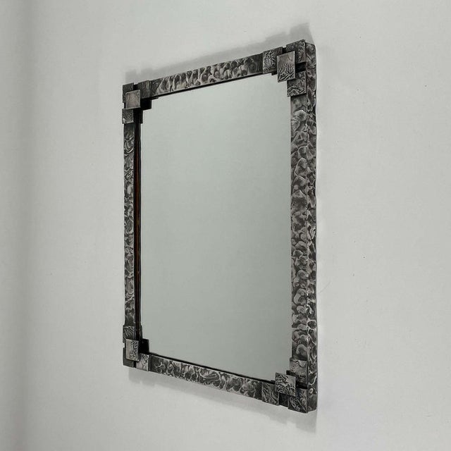 Art Deco Tin Mirror, Sweden, 1940s For Sale - Image 4 of 13