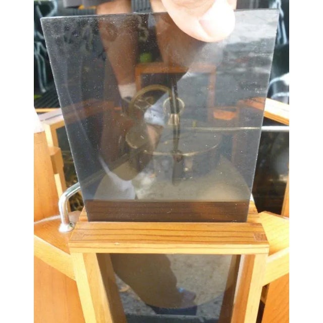 Wood 1970's Mod Architectural Graduated Wood and Lucite Panel Chandelier For Sale - Image 7 of 11