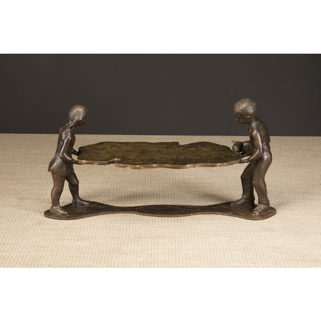 Philip and Kelvin LaVerne Philip and Kelvin LaVerne 'Generation' Bronze Sculpture Table, c. 1964, Signed For Sale - Image 4 of 12