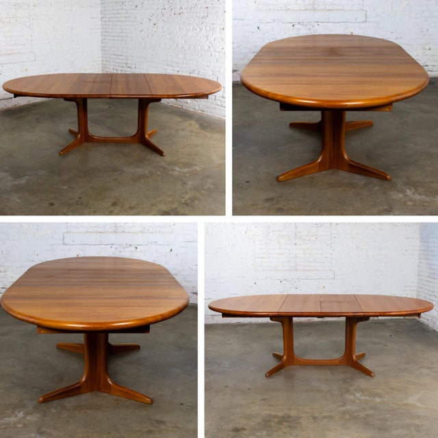 Late 20th Century Scandinavian Modern Teak Dining Table Expanding Oval Attr. To Skovby Furniture For Sale - Image 10 of 18