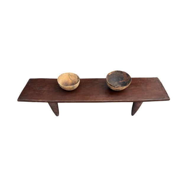 Vintage Large-Tribal-Wood-Senufo-Coffee-Table stool-74.25" W For Sale In New York - Image 6 of 8