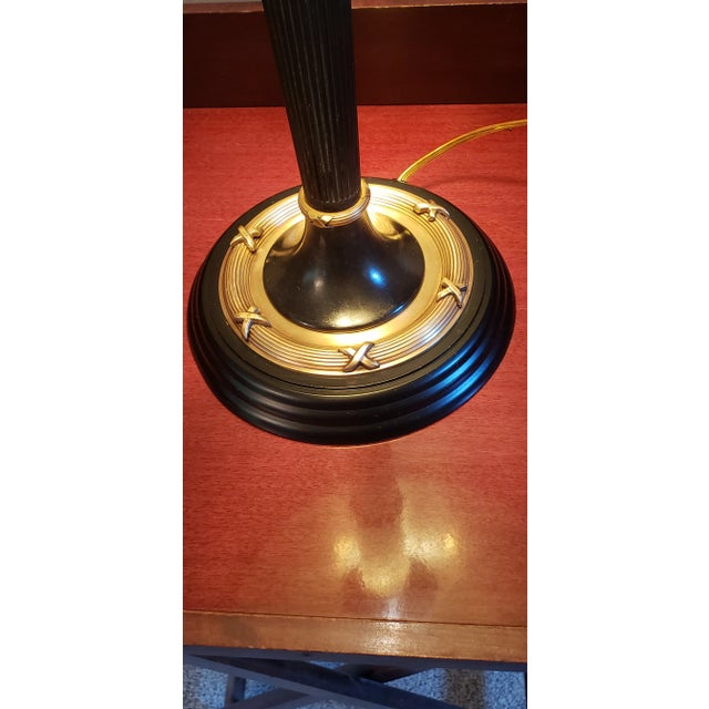 Black Vintage Black & Gold Empire Torch Style Table Lamp For Sale - Image 8 of 8