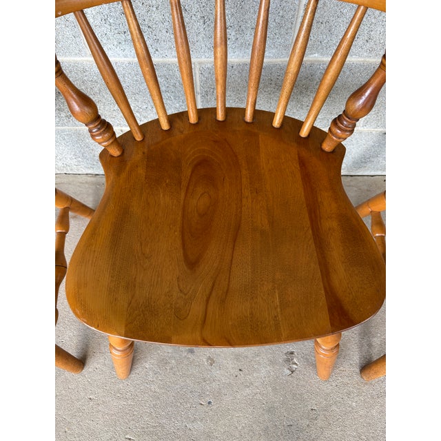 Mid 20th Century Bent Brothers Maple Comb Back Arm Chairs - Set of 4 For Sale - Image 5 of 15