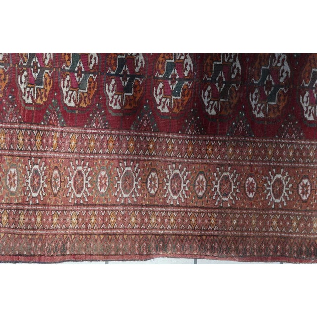 1920s Handmade Vintage Uzbek Bukhara Rug For Sale - Image 4 of 12