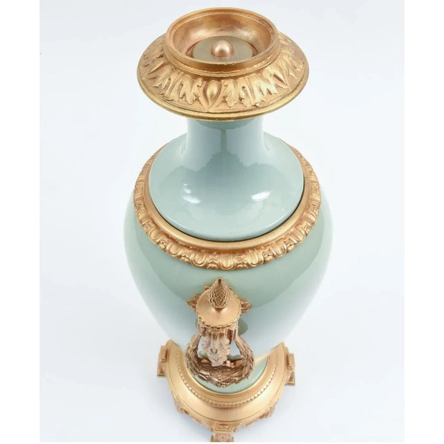 Late 19th Century Bronze Mounted Porcelain Decorative Urn For Sale - Image 5 of 11