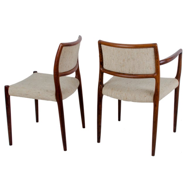 Mid-Century Modern Niels Otto Møller Mod. 80 & 65 Dining Chairs - Set of 4 For Sale - Image 3 of 9