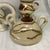 Vintage C. 1970s Handmade Stoneware Elephant Tea Set With Sugar Bowl, Brown and Cream Glaze - Set of 8 For Sale In Chicago - Image 6 of 10