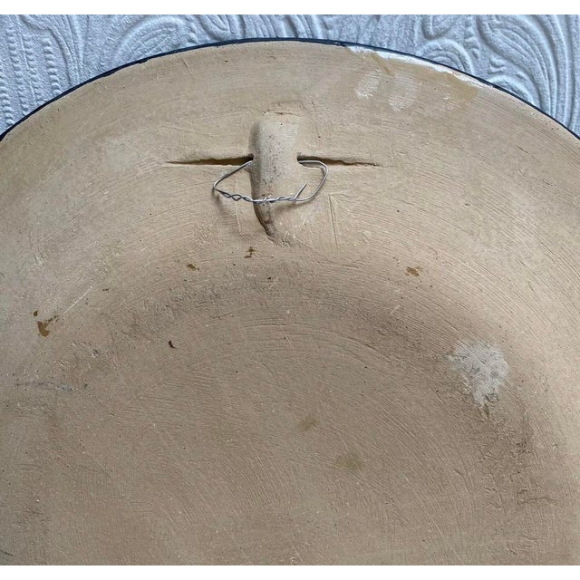 Black Large Vintage 1980s Hand Painted Black and White Peruvian Platter For Sale - Image 8 of 9