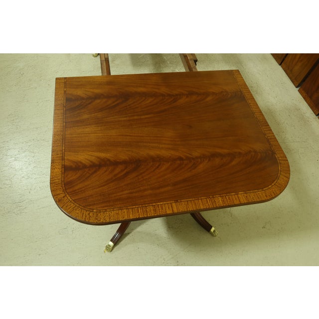 Craftique Banded Flame Mahogany Dining Room Table For Sale In Philadelphia - Image 6 of 13