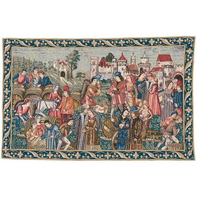 This tapestry is inspired from an original woven in the 15th Century on a high-warp (vertical) loom. At this time,...