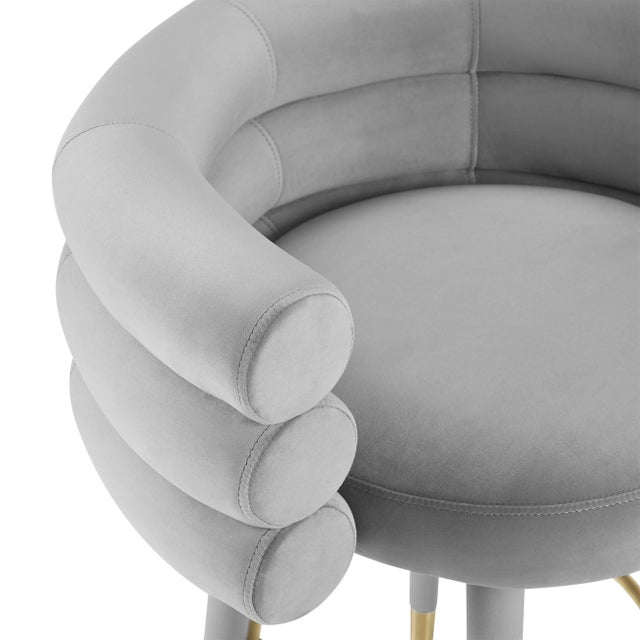 Betty Grey Velvet Counter Stool For Sale - Image 4 of 7