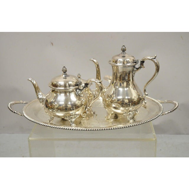 Wilcox International Silver Co Tea Set Serving Tray and More 5 Pc Set