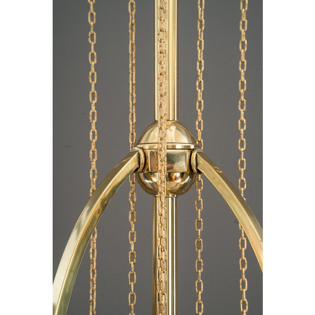 Art Deco Adjustable Chandelier with Opal Glass Shades, Vienna, 1920s For Sale - Image 14 of 18