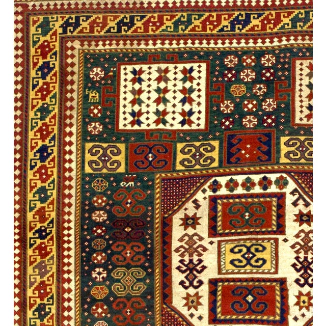 Figurative Antique Caucasian Karachov Kazak Rug 6’4” X 7’0" For Sale - Image 3 of 5