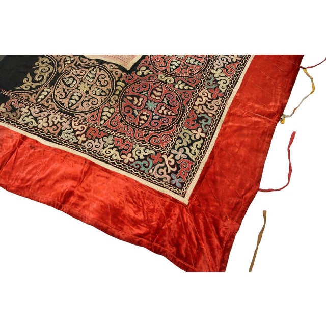 Vintage Kazakh Hand Embroidered Wall Hanging, 1950s For Sale - Image 13 of 17