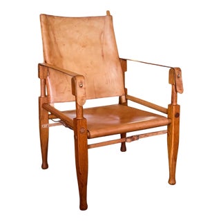 Cognac Leather Safari Chair from Wilhelm Kienzle, 1950s For Sale
