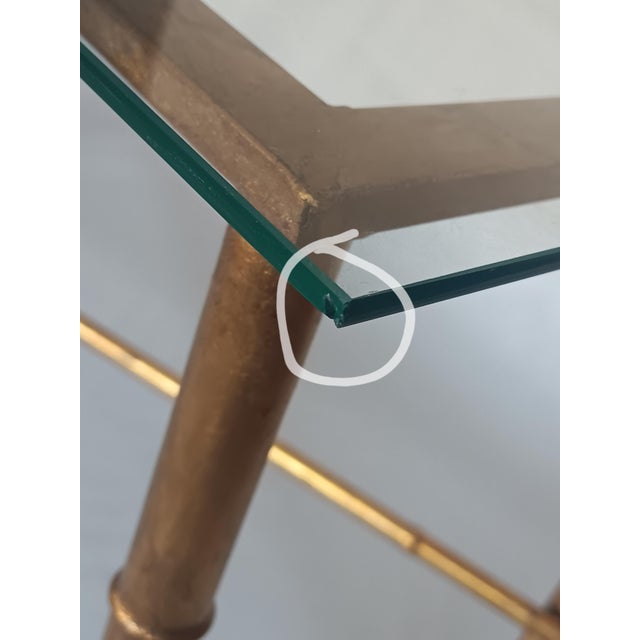 Gold Leaf Faux Bamboo Side Table, 1950s For Sale - Image 10 of 11