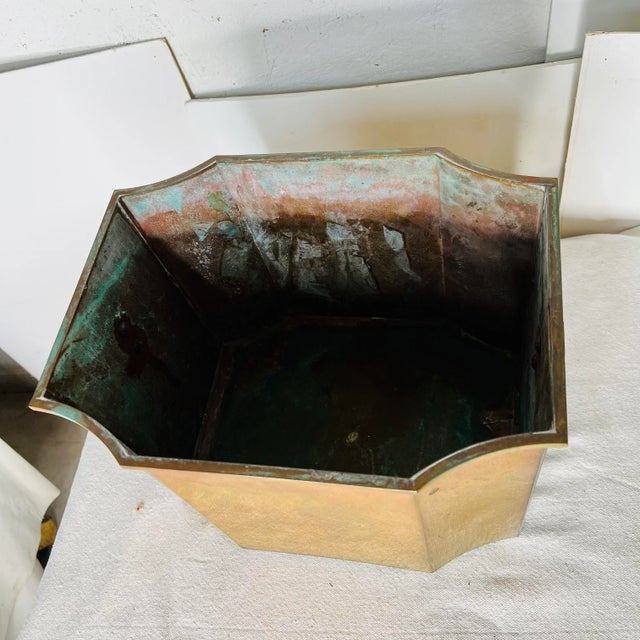 Mid 20th Century Mid Century Brass Cachepot With Knocker Handles For Sale - Image 5 of 6