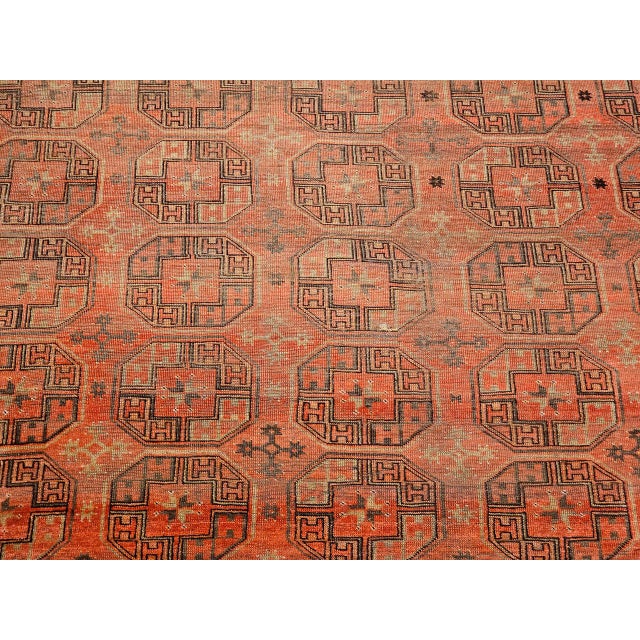 Vintage Turkmen Tekke Gallery Rug in Allover Pattern in Red, Brown, Gray, For Sale - Image 13 of 18