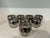 Metal Mid Century Modern Set of 8 Dorothy Thorpe Atomic Roly Poly Glasses With Metal Carrier For Sale - Image 7 of 12