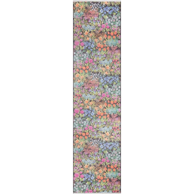 Black Momeni Helena Mayra Multi 2'6" X 10' Runner For Sale - Image 8 of 8