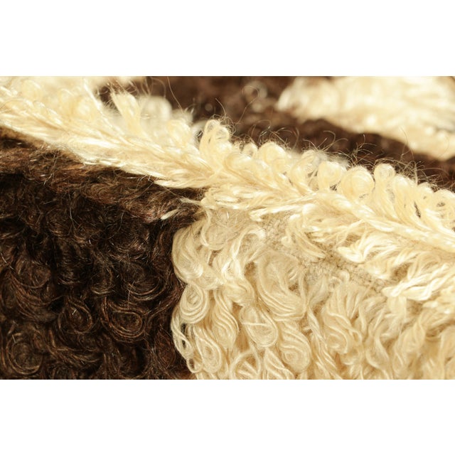 Textile Vintage Tulu Rug With Cream White and Brown Geometric Patterns, From Rug & Kilim For Sale - Image 7 of 8