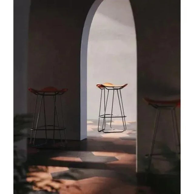 Contemporary Pampa Leather Counter Stool by Cuero Design For Sale - Image 3 of 6