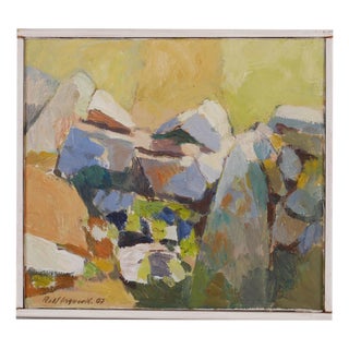 Rolf Ingvar Karlsson, Stenmur På Alvaret, 1950s, Oil on Canvas, Framed For Sale