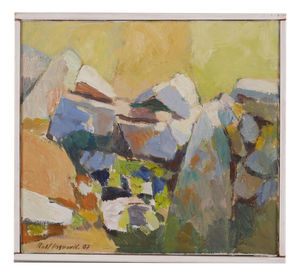 Rolf Ingvar Karlsson, Stenmur På Alvaret, 1950s, Oil on Canvas, Framed