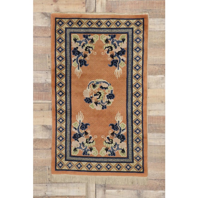 Antique Chinese Five Claw Dragon Pictorial Rug, 03'00 X 05'01 For Sale - Image 10 of 11